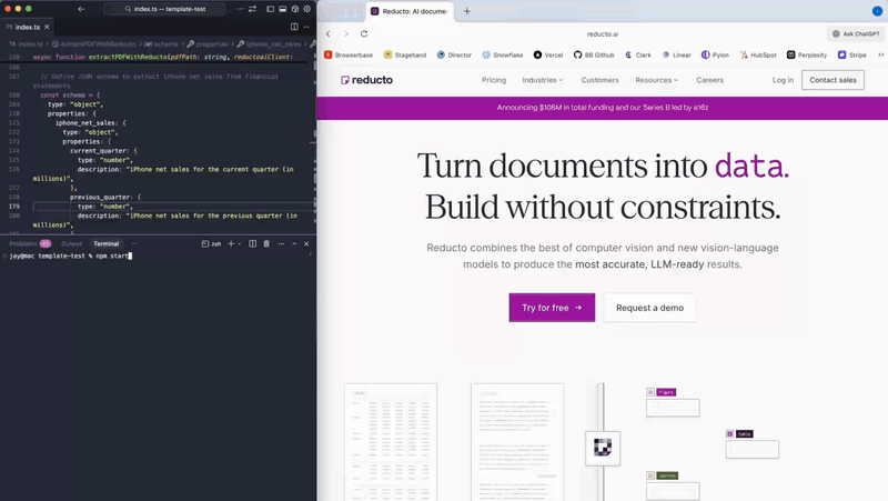 PDF scraping and data extraction with Reducto demo