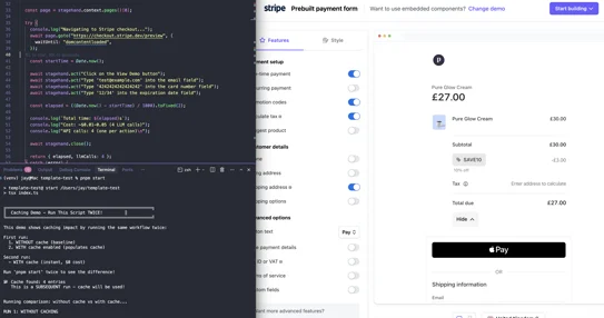 Cache browser automation actions